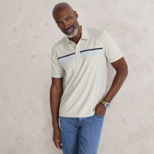 Unisex Short Sleeve Quarter Zip Textured Polo Shirt | Lands' End