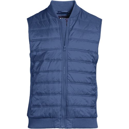  Lands' End Steppweste Mit Strickseiten, Herren, Größe:44-46 Regular, Blau, Nylon/polyacryl/polyester-mischung, By Lands' End 