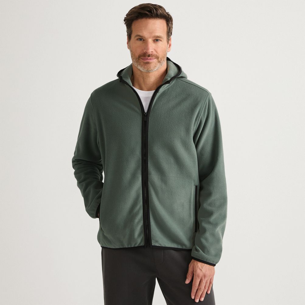 Men's Anyweather Fleece Hooded Full Zip Jacket | Lands' End