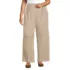 Women's Plus Size Sport Knit High Rise Pleated Wide Leg Pants, Front