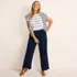 Women's Plus Size Sport Knit High Rise Pleated Wide Leg Pants, alternative image