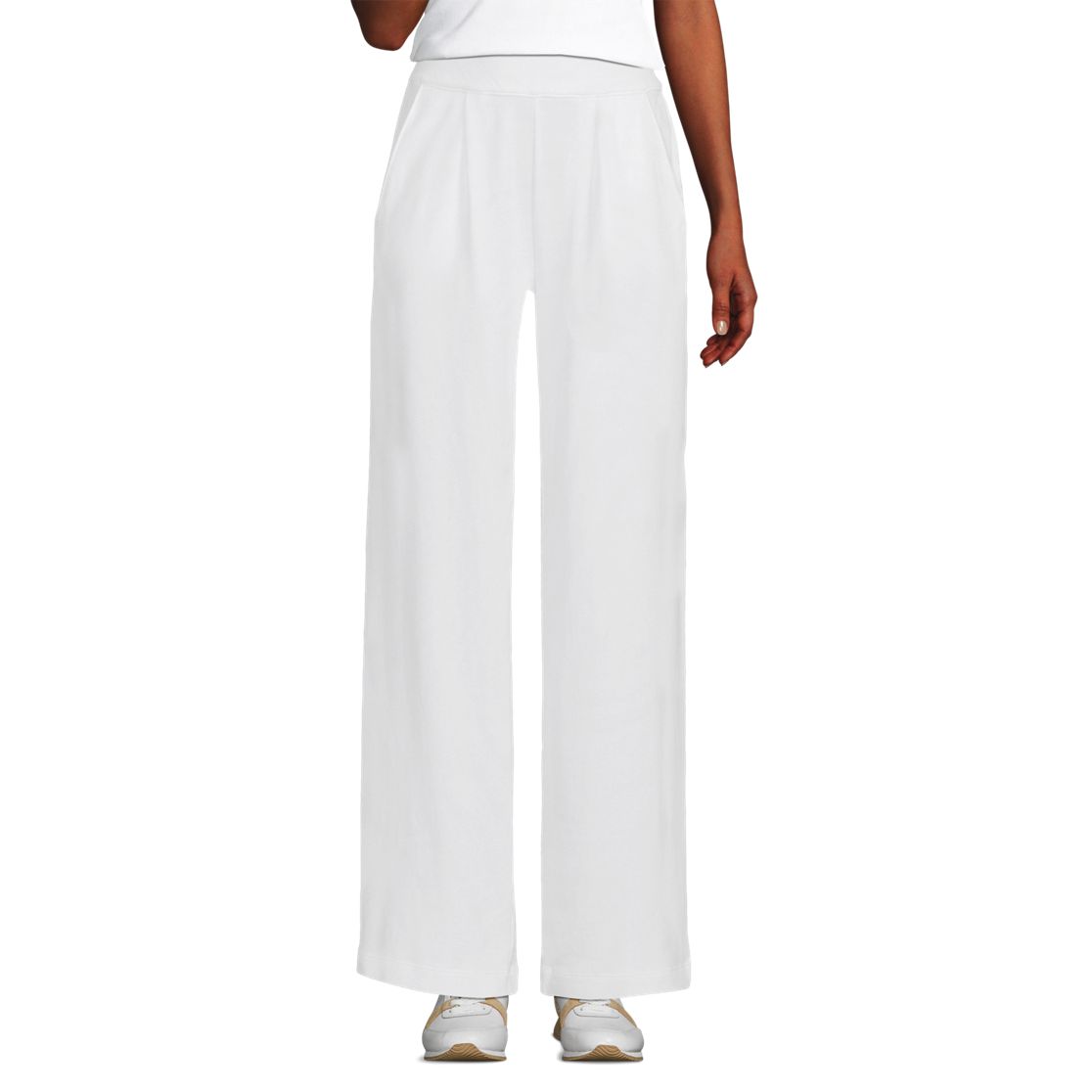Women's Sport Knit High Rise Pleated Wide Leg Pants
