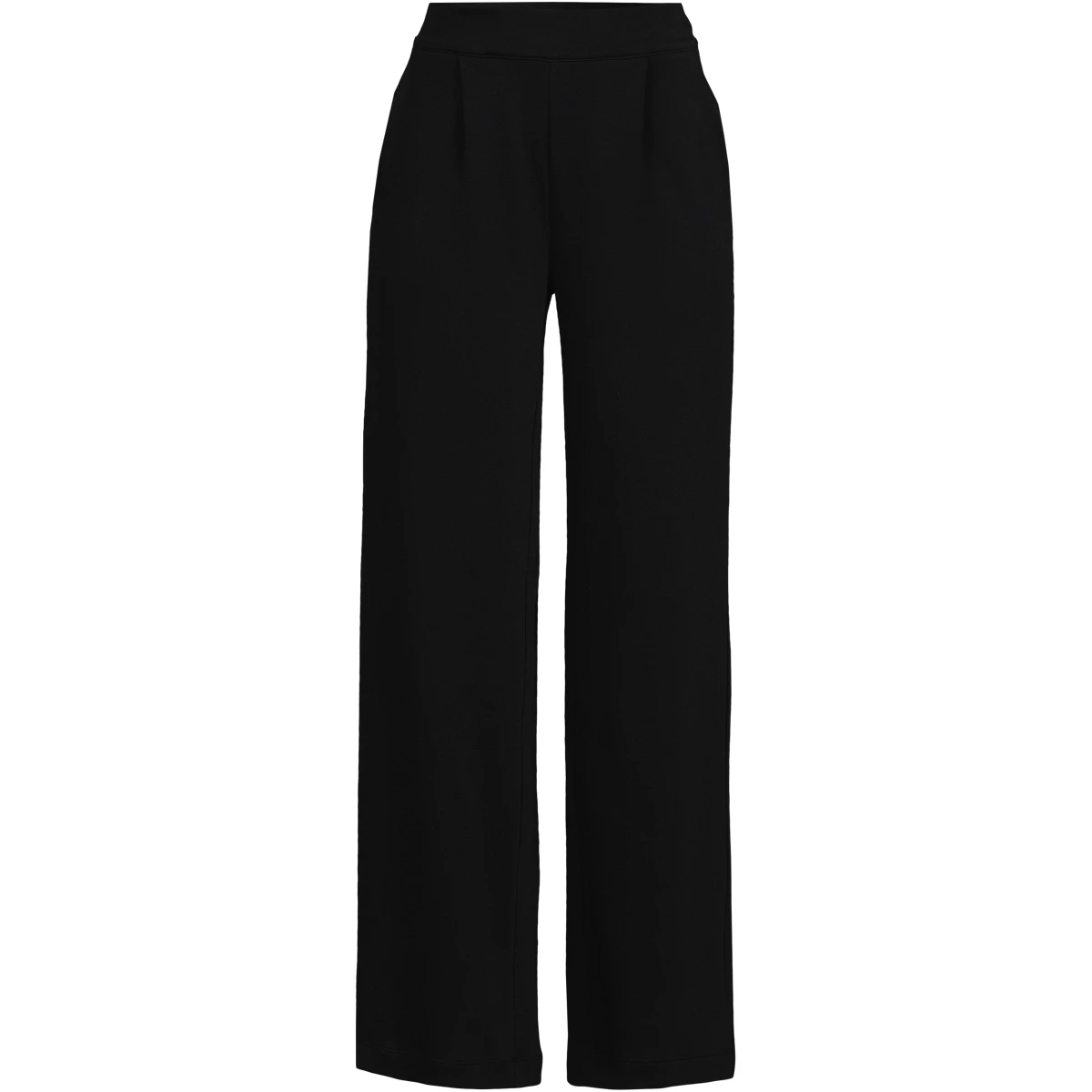 Women's Tall Sport Knit High Rise Pleated Wide Leg Pants — Black by Lands' End