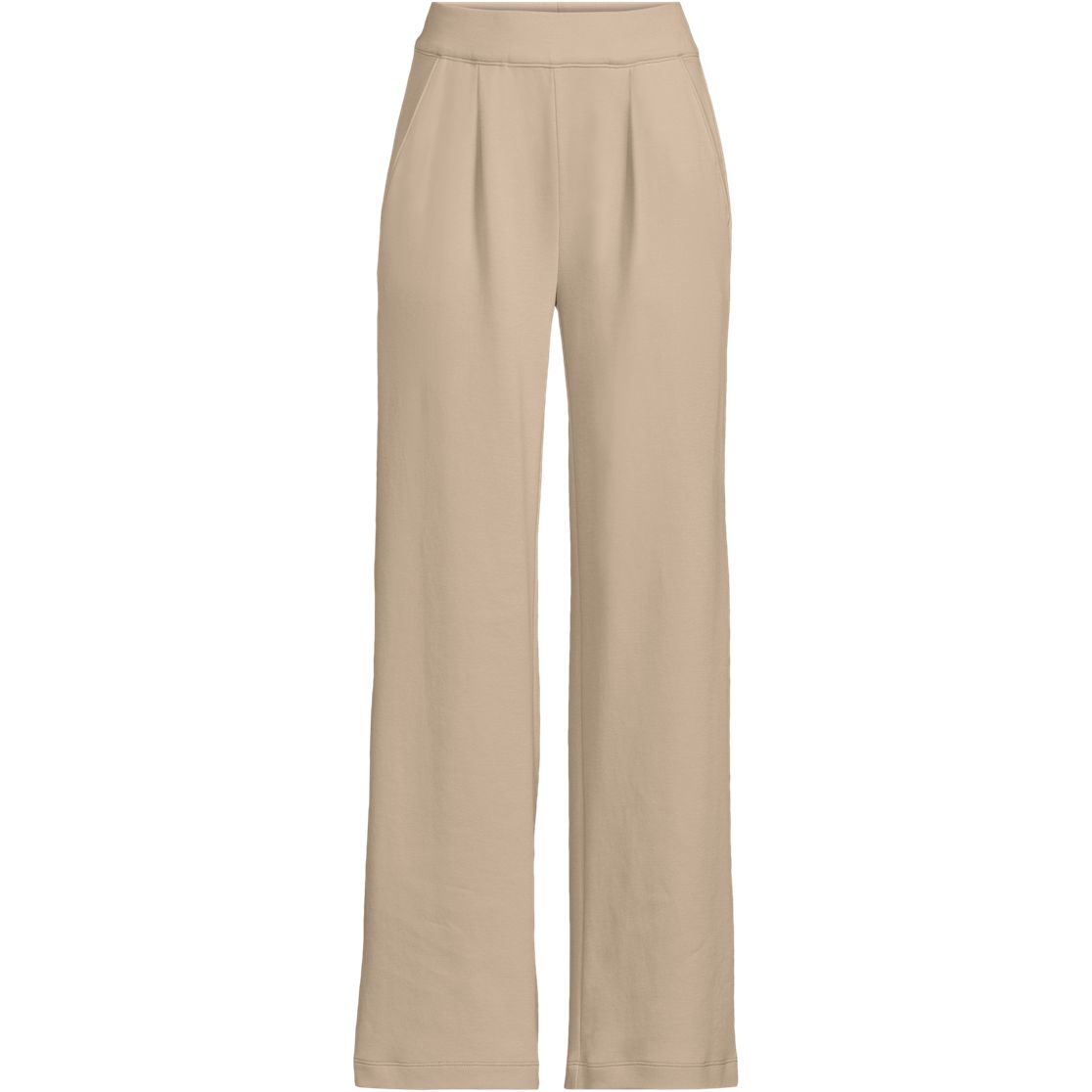 Women's Sport Knit High Rise Pleated Wide Leg Pants