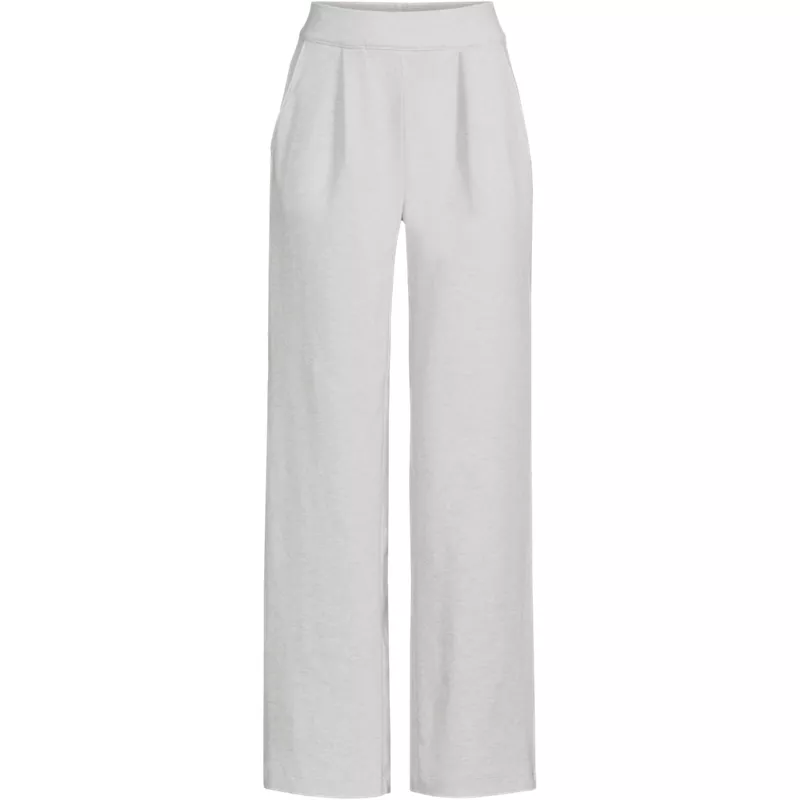 Women's Sport Knit High Rise Pleated Wide Leg Pants, Front
