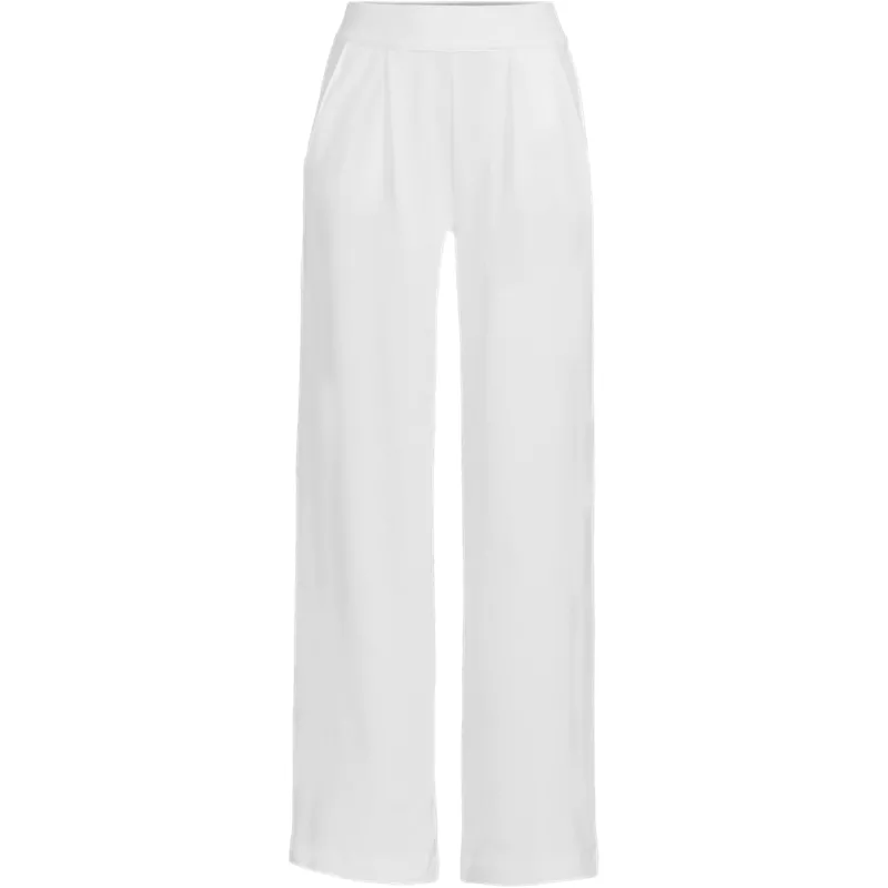 Women's Sport Knit High Rise Pleated Wide Leg Pants, Front