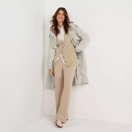 Women's Tall Sport Knit High Rise Pleated Wide Leg Pants - primary