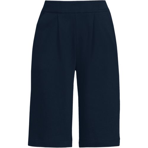Women's Sport Knit High Rise Pleated 12" Bermuda Shorts, Front