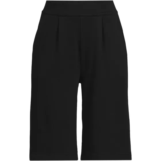 Women's Plus Size Sport Knit High Rise Pleated 12" Bermuda Shorts - primary
