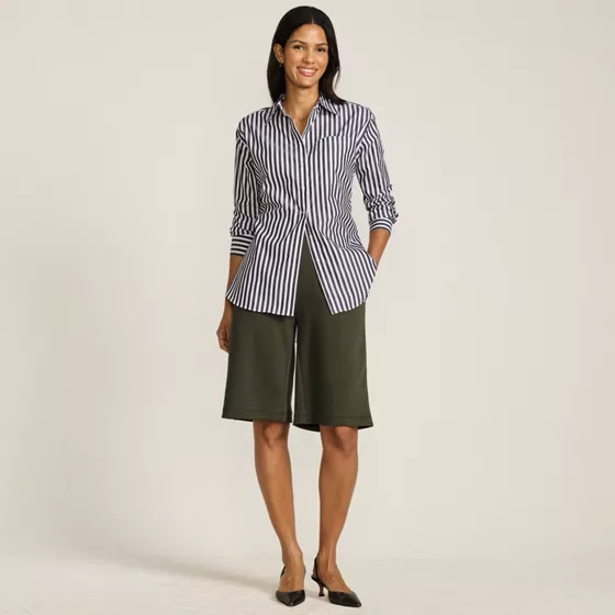 Women's Sport Knit High Rise Pleated 12" Bermuda Shorts - primary