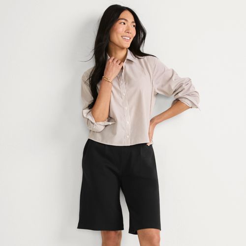 Bermuda-Shorts SPORT KNIT für Damen, Damen, size: regular, Schwarz, Baumwolle, by Lands' End