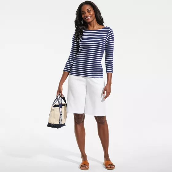 Women's Sport Knit High Rise Pleated 12" Bermuda Shorts - primary