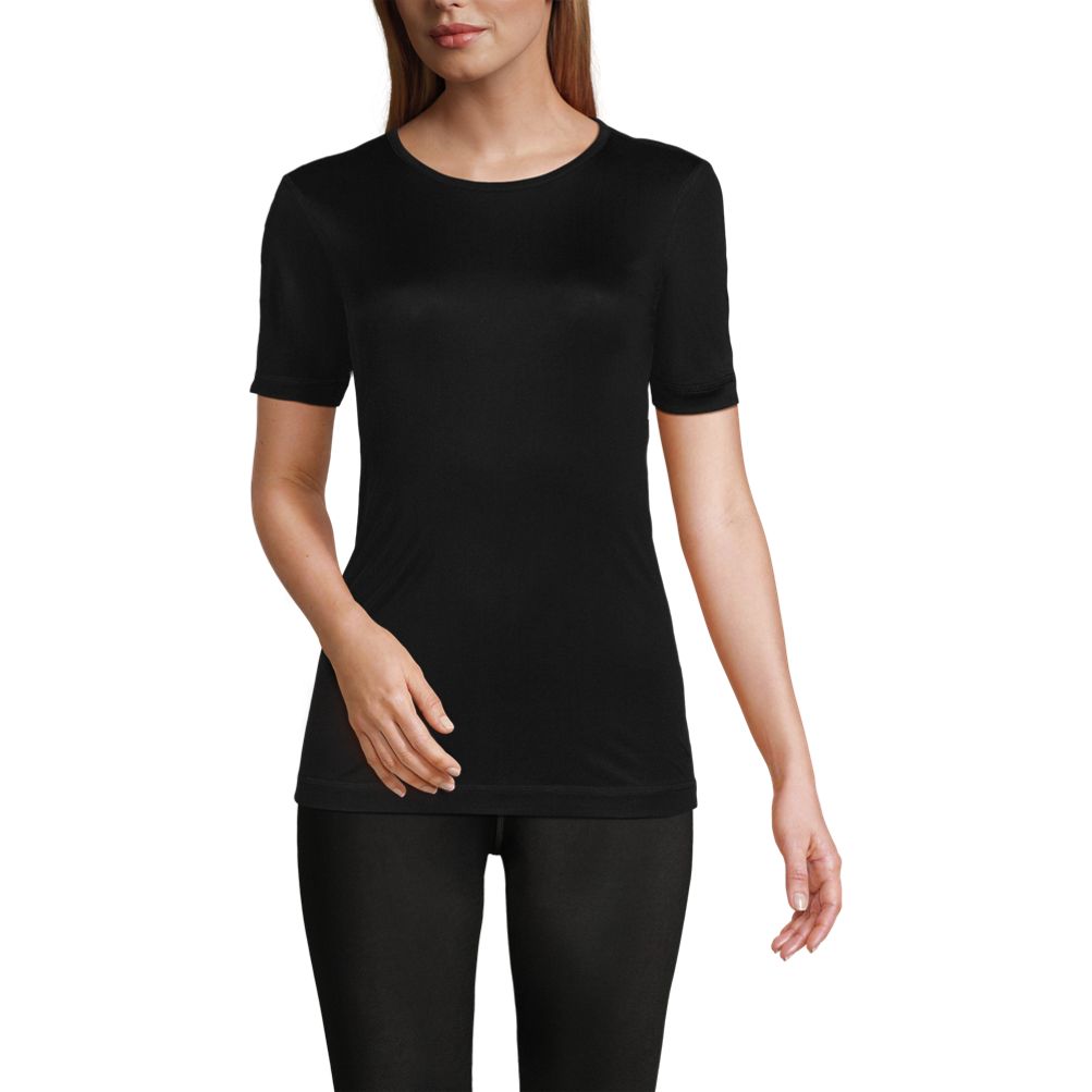Women's Silk Interlock Short Sleeve Crewneck Long Underwear