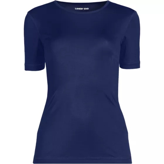 Women's Silk Interlock Short Sleeve Crewneck Long Underwear Thermal Baselayer Top - primary