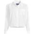 Women's Poplin Ruffle Button Front Cropped Shirt, Front