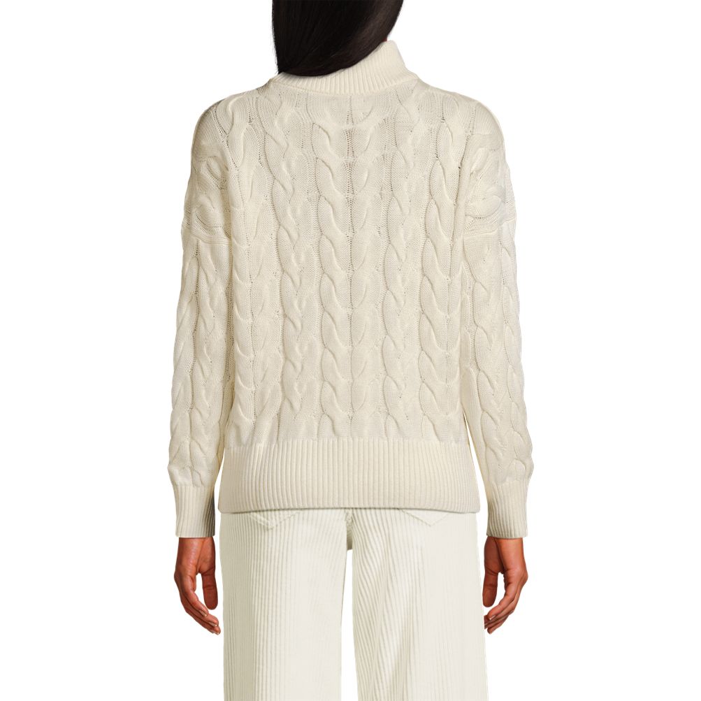 Women s Drifter Cable Quarter Zip Sweater Lands End