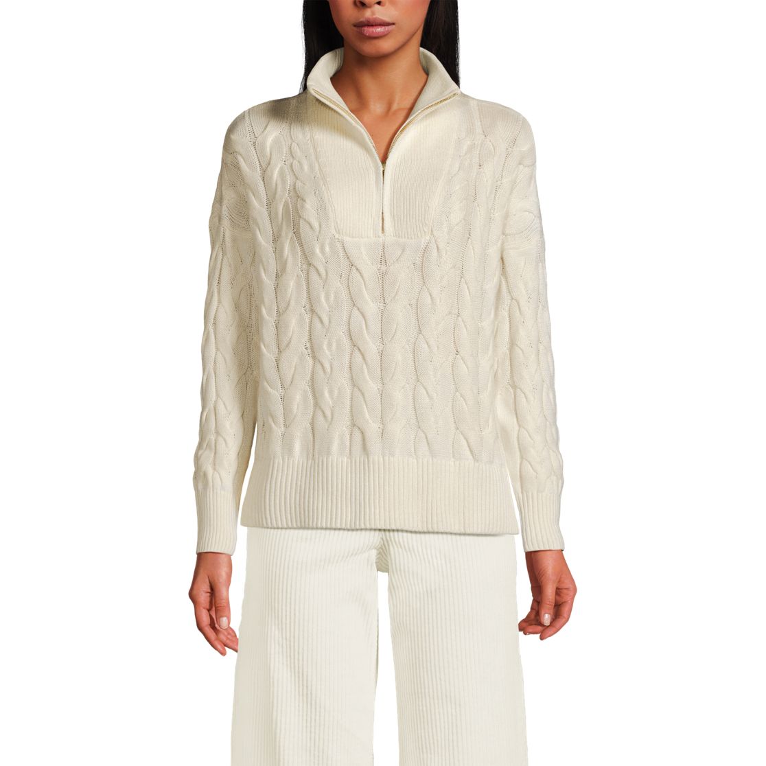 Women's Drifter Cable Quarter Zip Sweater