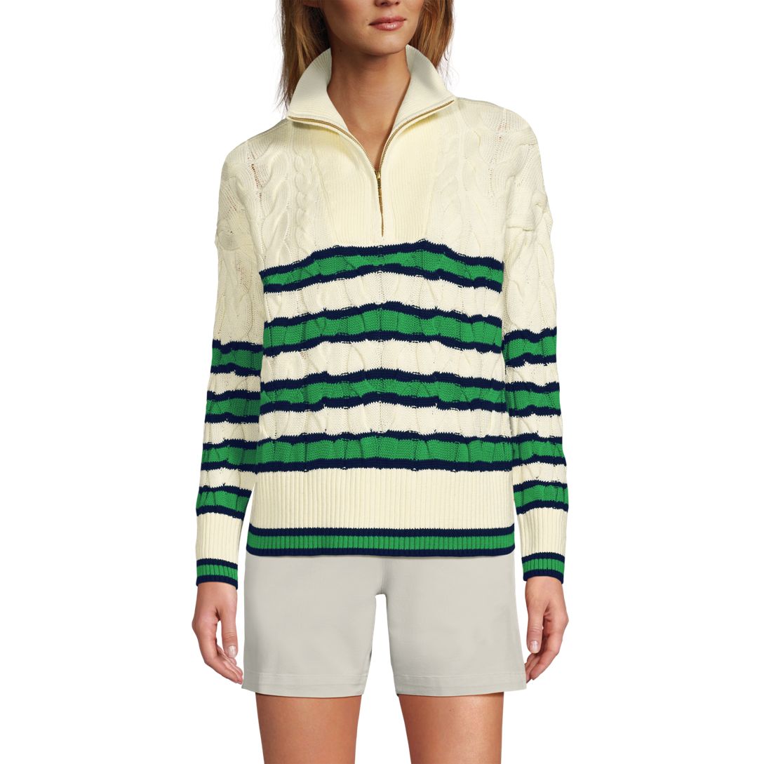 Women's Drifter Cable Quarter Zip Sweater