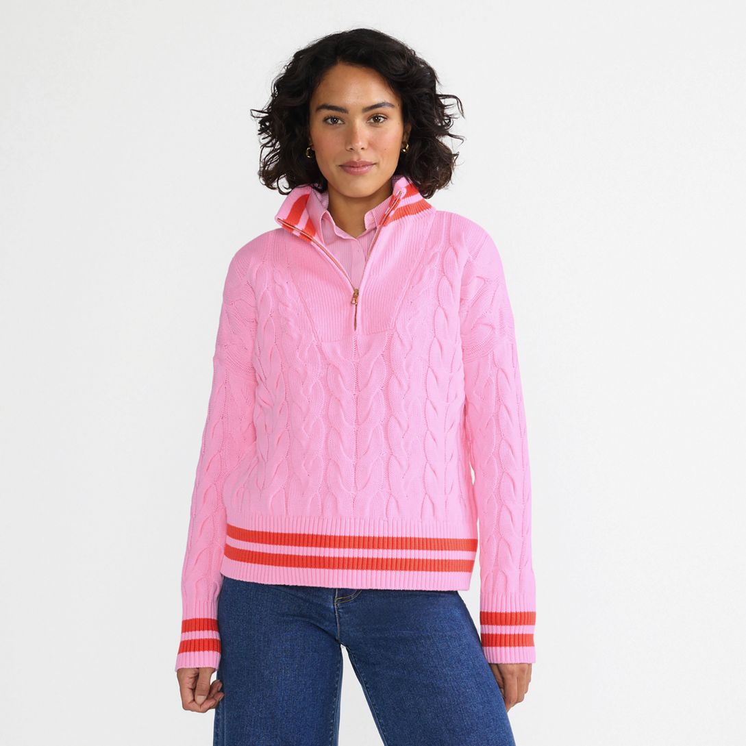 Women's Drifter Cable Quarter Zip Sweater