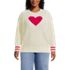 Women's Plus Size Drifter Aran Cable Easy Fit Crew Sweater, Front