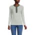 Women's Polished Rib Tie Henley Top, Front