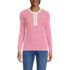 Women's Polished Rib Tie Henley Top, Front