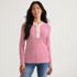 Women's Polished Rib Tie Henley Top, Front