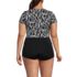 Women's Plus Size Tugless Cap Sleeve Midkini Top, Back