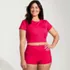 Women's Plus Size Tugless Cap Sleeve Midkini Top, Front