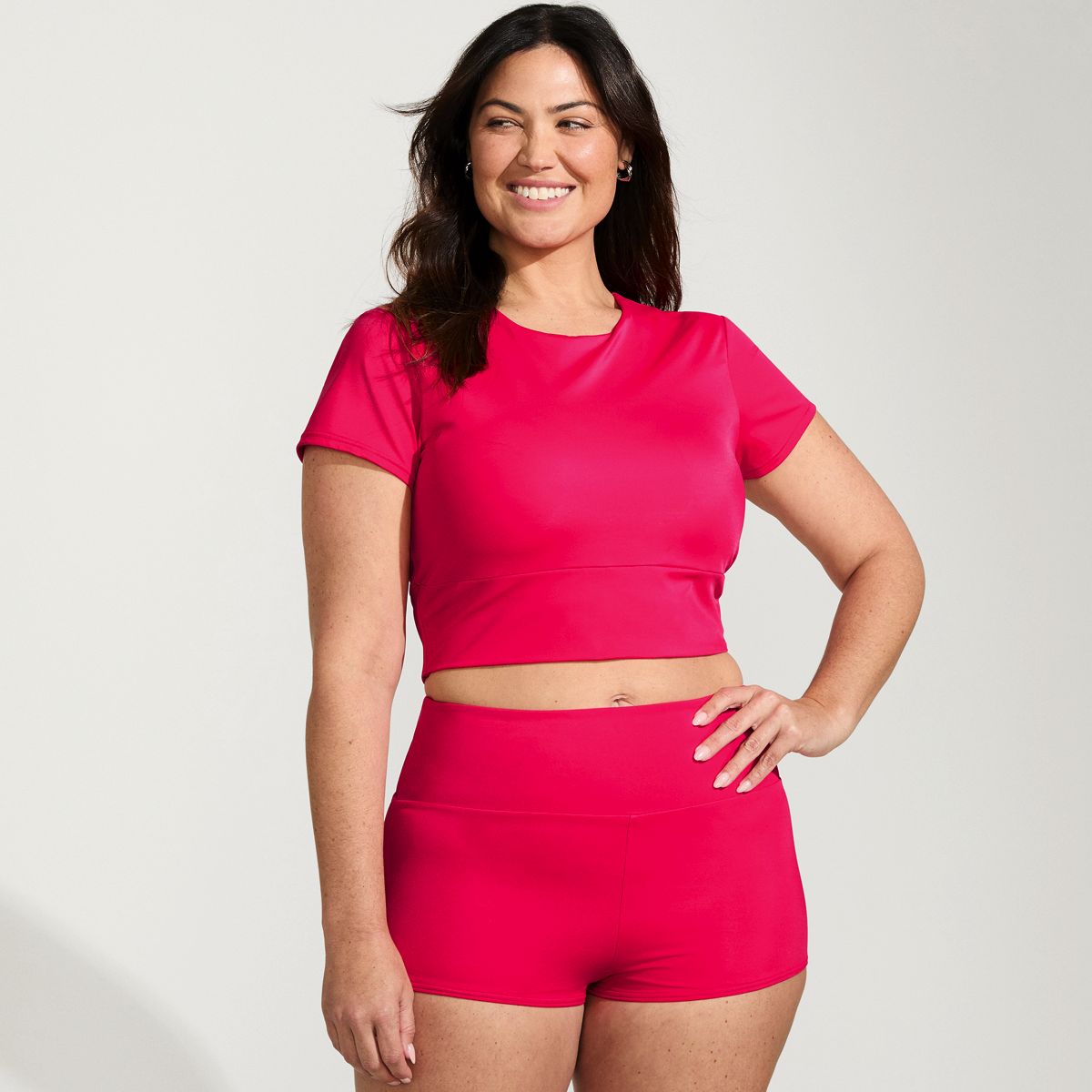 Women's Tugless Cap Sleeve Tankini Top
