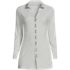 Women's Plus Size Long Sleeve Polished Rib Button Through Tunic Shirt, Front