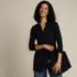 Women's Long Sleeve Polished Rib Button Through Tunic Shirt, alternative image