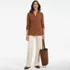 Women's Long Sleeve Polished Rib Button Through Tunic Shirt, alternative image