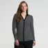 Women's Long Sleeve Polished Rib Button Through Tunic Shirt, alternative image