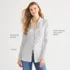 Women's Long Sleeve Polished Rib Button Through Tunic Shirt, alternative image