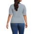 Women's Plus Size Elbow Sleeve Polished Rib Henley Top, Back