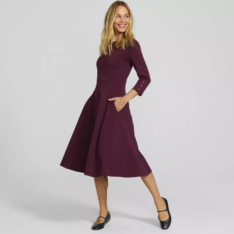 Women's Petite Starfish 3/4 Sleeve Dress, alternative image