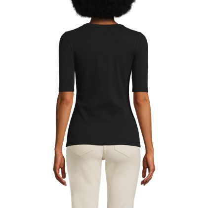 Women's Elbow Sleeve Polished Rib Henley Top - image 2