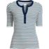 Women's Elbow Sleeve Polished Rib Henley Top, Front