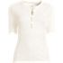 Women's Elbow Sleeve Polished Rib Henley Top, Front