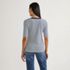 Women's Elbow Sleeve Polished Rib Henley Top, Back