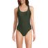 Women's Tugless Ribbed X-Back One Piece Swimsuit, Front