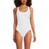 Women's Petite Tugless Ribbed X-Back One Piece Swimsuit, Front