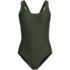 Women's Tugless Ribbed X-Back One Piece Swimsuit, Front
