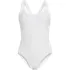 Women's Tugless Ribbed X-Back One Piece Swimsuit, Front