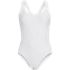Women's Petite Tugless Ribbed X-Back One Piece Swimsuit, Front