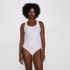 Women's Petite Tugless Ribbed X-Back One Piece Swimsuit, Front