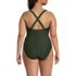 Women's Plus Size Tugless Ribbed X-Back One Piece Swimsuit, Back
