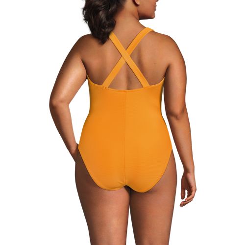 Women's Tugless Ribbed X-Back One Piece Swimsuit - image 3