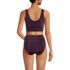 Women's Tugless Shine Midkini Top and High Waisted Bottom Swimsuit Set, Back